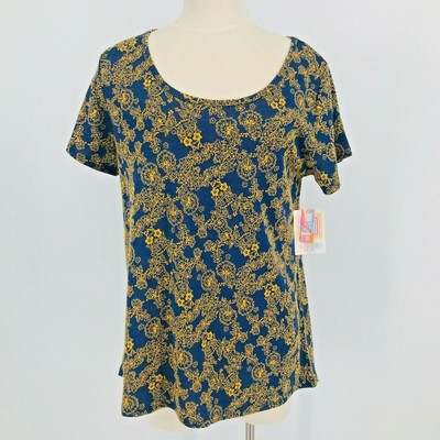 Lu La Roe Short Sleeve Top NWT LuLaRoe  Blue Yellow Womens Size L