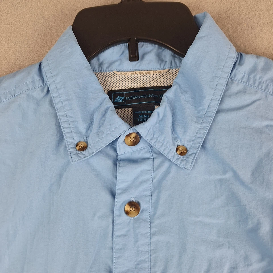 EMS Vented Fishing Shirt Mens Large Blue Short Sleeve Button Down Outdoor - Image 2 of 4