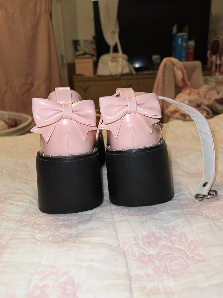 Plataformas góticas Kawaii rosa, talla 6  Foto 3 de 4
