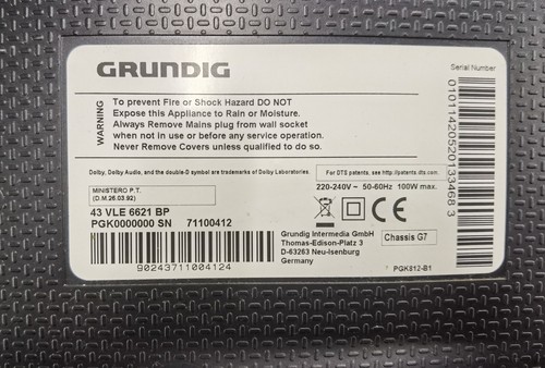 T-CON 43 6871L-3806 HCEHVD3216 GRUNDIG 43 VLE 6621 BP TV0279 - Imagen 3 de 5