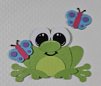 Spring Frog. Scrapbook, Card Making Paper Piecing