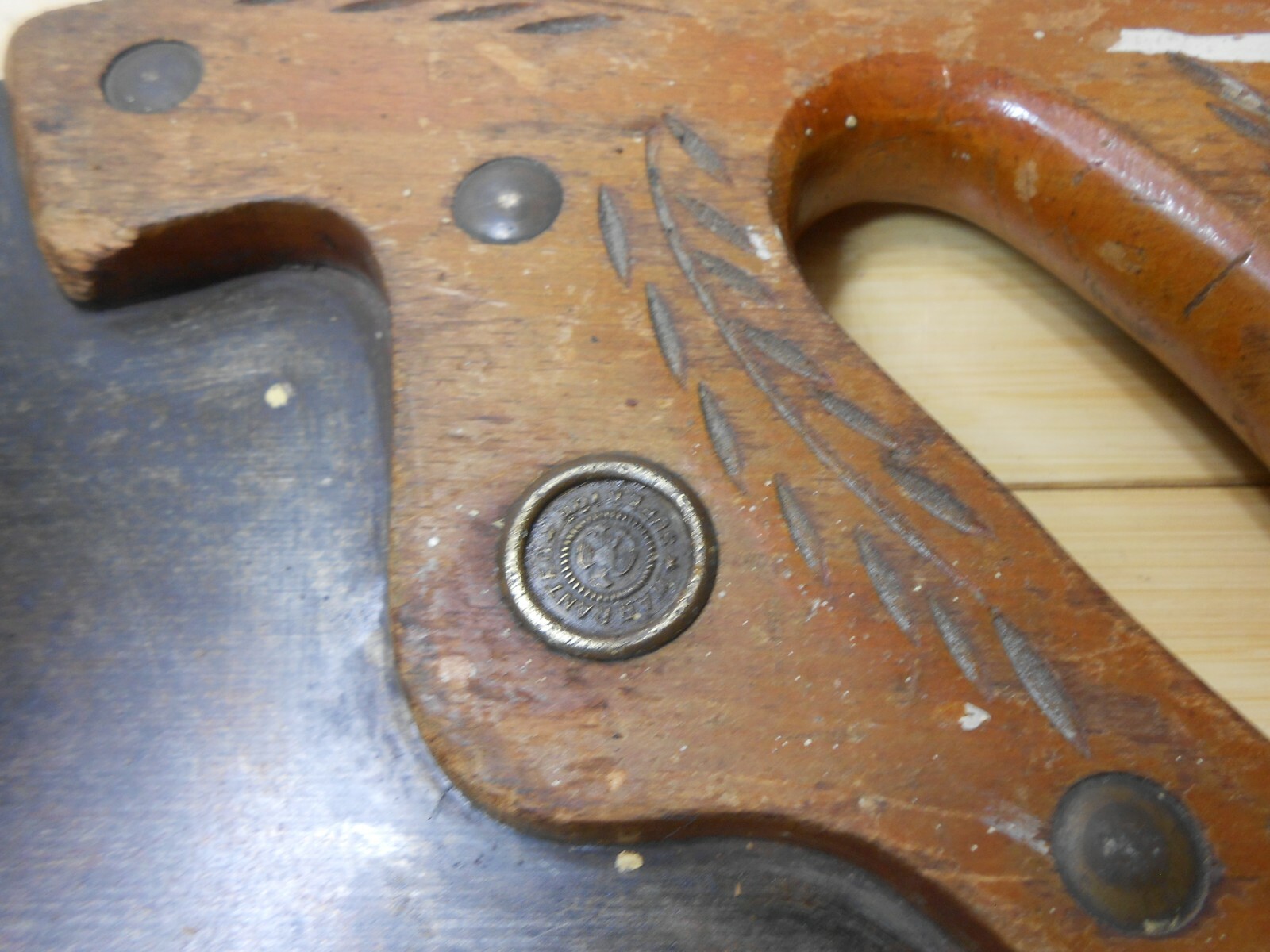 Warranted Superior Eagle Medallion Hand Saw 8 Craftsman Etched Blade