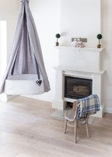 Hanging Baby Cradle Milk White HANGING NEWBORN BASSINET Natural materials