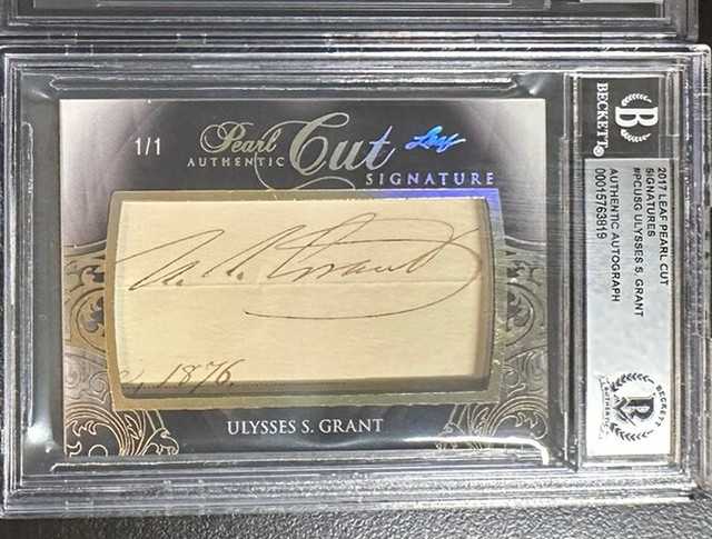2017 Leaf Pearl Cut Signature Ulysses S. Grant President Autograph Auto 1/1 BGS