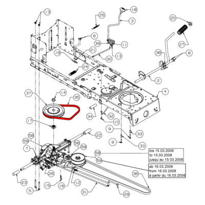 Transmission Drive Belt Fits Mtd 638 RL Pn 754-05040