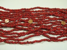 15 Strands 22" Blood Red Pony Glass Beads Wholesale Bulk Lot 6mm x 9mm  U 
