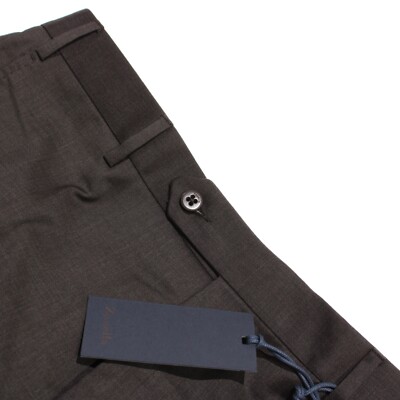 Zanella NWT Dress Pants Size 36 US Devon In Solid Brown 100% Wool
