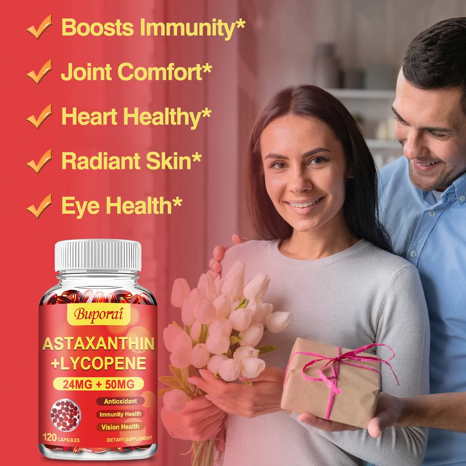Astaxanthin + Lycopin - Antioxidans, Haut, Augen, Herz, Prostatagesundheit - Bild 4 von 4