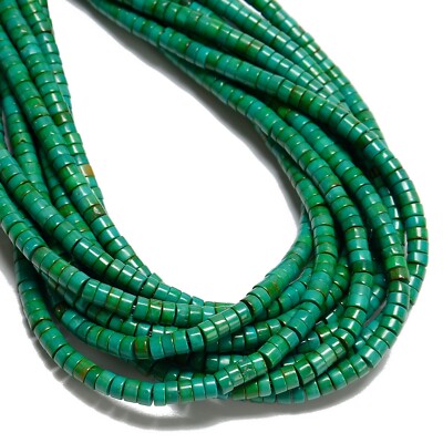 Dark Green Turquoise Heishi Discs Beads 2x3mm 2x4mm 3x4mm 3x6mm 15.5'' Strand