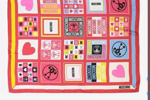 Moschino Silk Twill Scarf Large Rrp £165 - Picture 4 of 4
