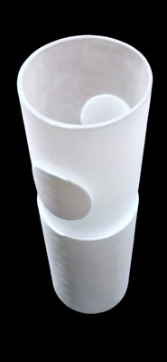 -40% RABATT Tom Dixon Vase geschnitztes Glas 10x10x39cm weiß NEU UVP 230,00 £