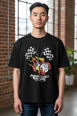 AMERICAN RACING Forged Wheels Men's Black Short Sleeve Graphic T-Shirt MEDIUM
