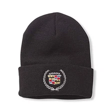 Cadillac Beanie: Black Ultra-Soft Cuffed Knit | Winter Headwear