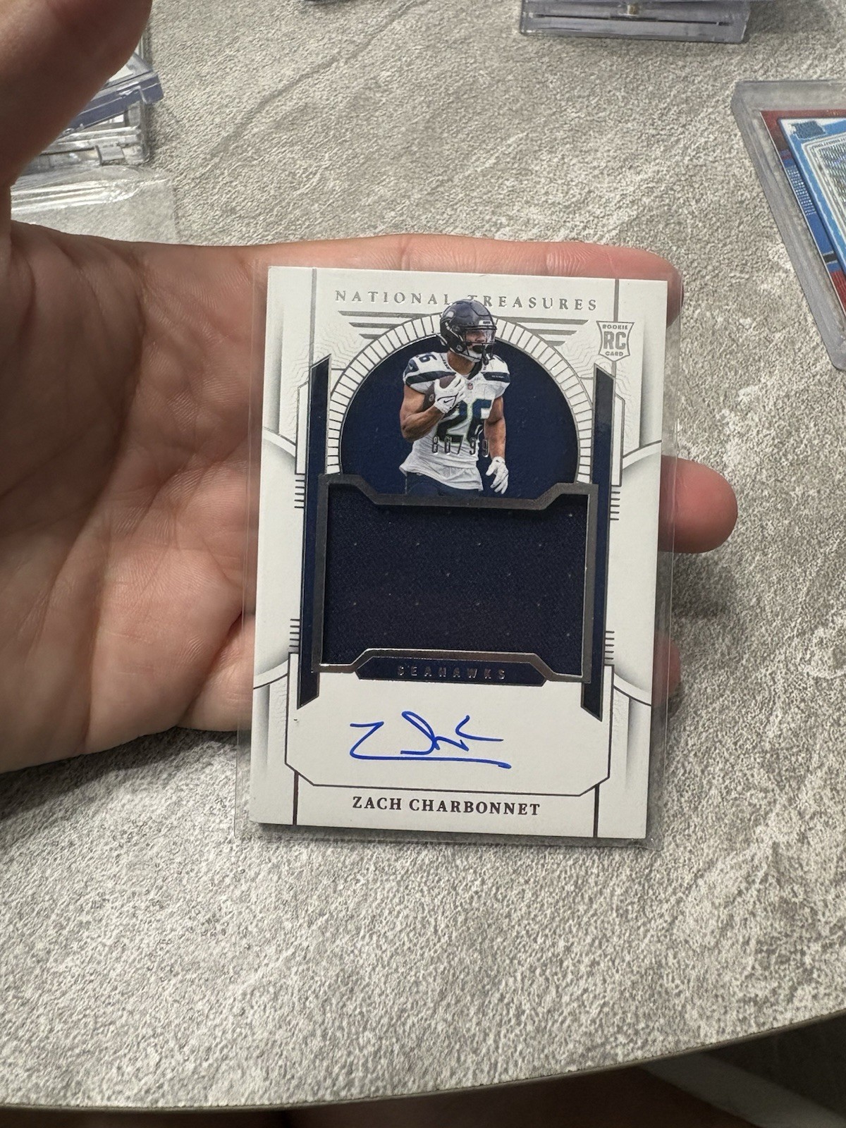 2023 Panini National Treasures-Rookie Patch Autographs Zach Charbonnet #196 /99