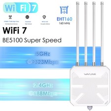 BE5100 WiFi 7 Outdoor Mesh Router Long Range WiFi Extender Dual Band Repeater