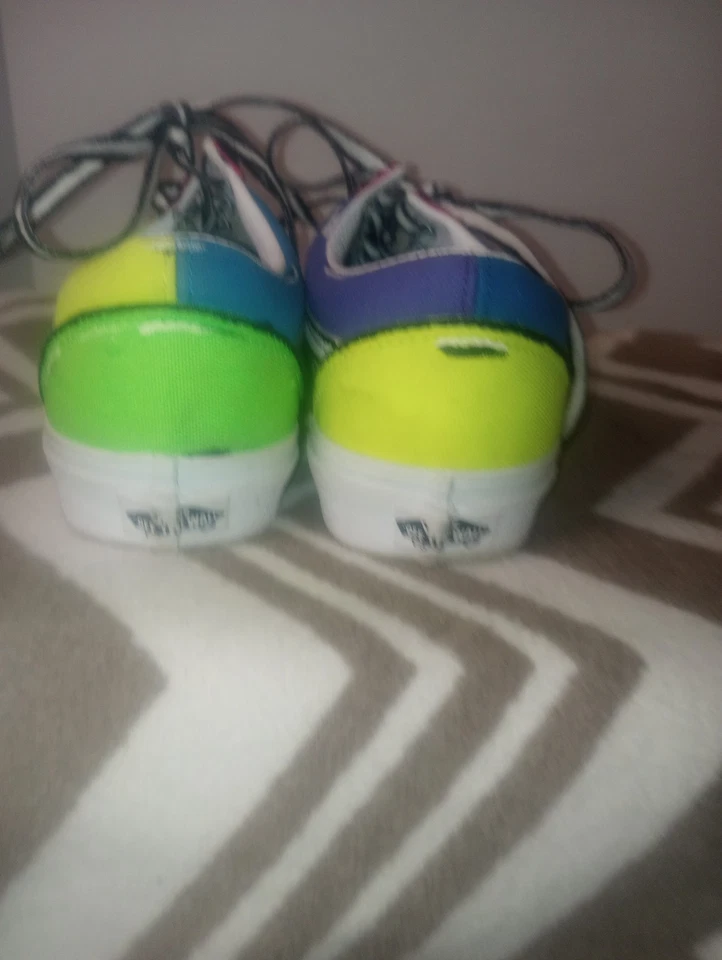 Vans Rainbow Neon Old Skool Color Block Tenis Hombres 6.5-Mujeres 8 Foto 3 de 4