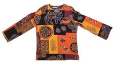 COOFANDY Mens African Traditional Pattern Printed V-Neck Colorful Shirt Sz Large