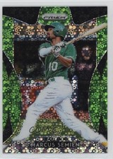 2019 Panini Prizm Tier III Lime Green Donut Circle 24/199 Marcus Semien #217 h7i