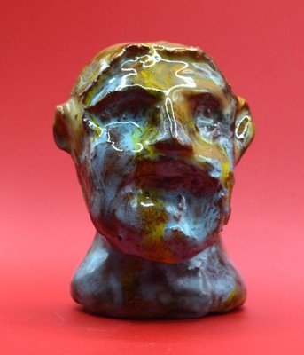 ''Multi Color Ptolemy'' - Expensive Original Clay Sculpture. Hand made & glazed.