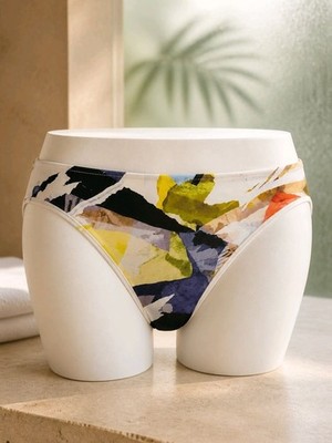Printed High-Cut Bikini Bottom - Multi