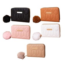 Monedero con soporte de banco con billetera para tarjetas Hairball para niñas mujeres