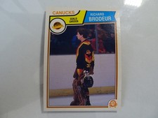 1983-84 O-Pee-Chee Hockey Card # 346 Richard Brodeur VG (3) Vancouver Canucks