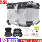 Motorcycle Luggage Waterproof Tail Box Scooter Trunk Storage Top Case 55L Silver
