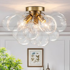 Modern Gold Bubble Semi Flush Mount Chandelier