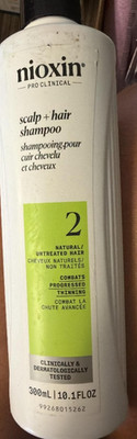 Nioxin Pro Clinical System 2 Cleanser Shampoo for natural, untreated hair with p