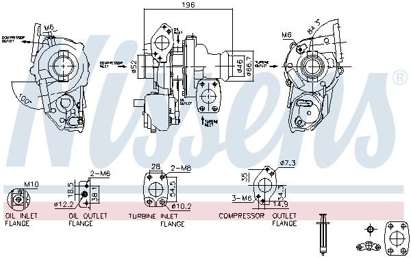 Nissens Turbolader Mit Dichtungen FüR Ds Ds 7 Peugeot 308 Ii Sw 3008 5008-image
