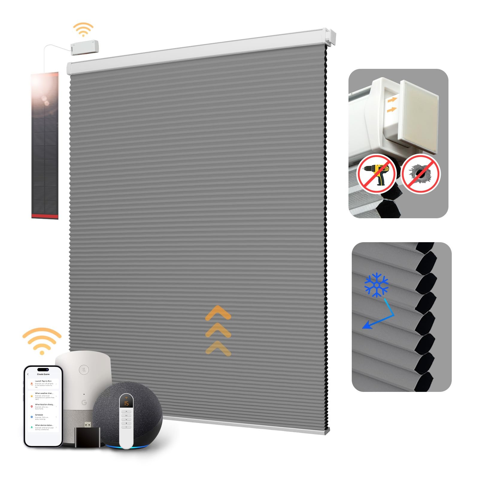 With Remote，cordless Smart Honeycomb