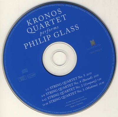 Kronos Quartet Performs Philip Glass (CD, 1995, Nonesuch) Disc Only - Tested VG+