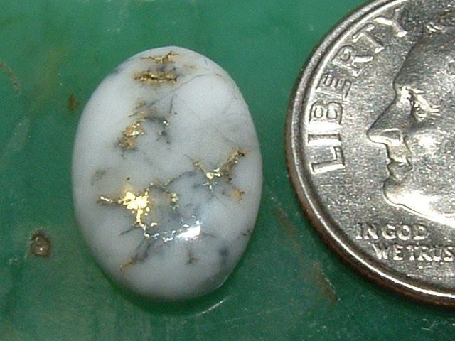 YUBA RIVER CALIFORNIA Oro Cuarzo Cabujón 3.5 Quilates Oro GEMA CUARZO