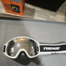 FINDWAY White Frame Silver Lens Ski Goggles Unisex Adults