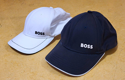 BOSS Herren 2er Set Baseballkappen Weiß/Schwarz Einheitsgröße verstellbar Twill