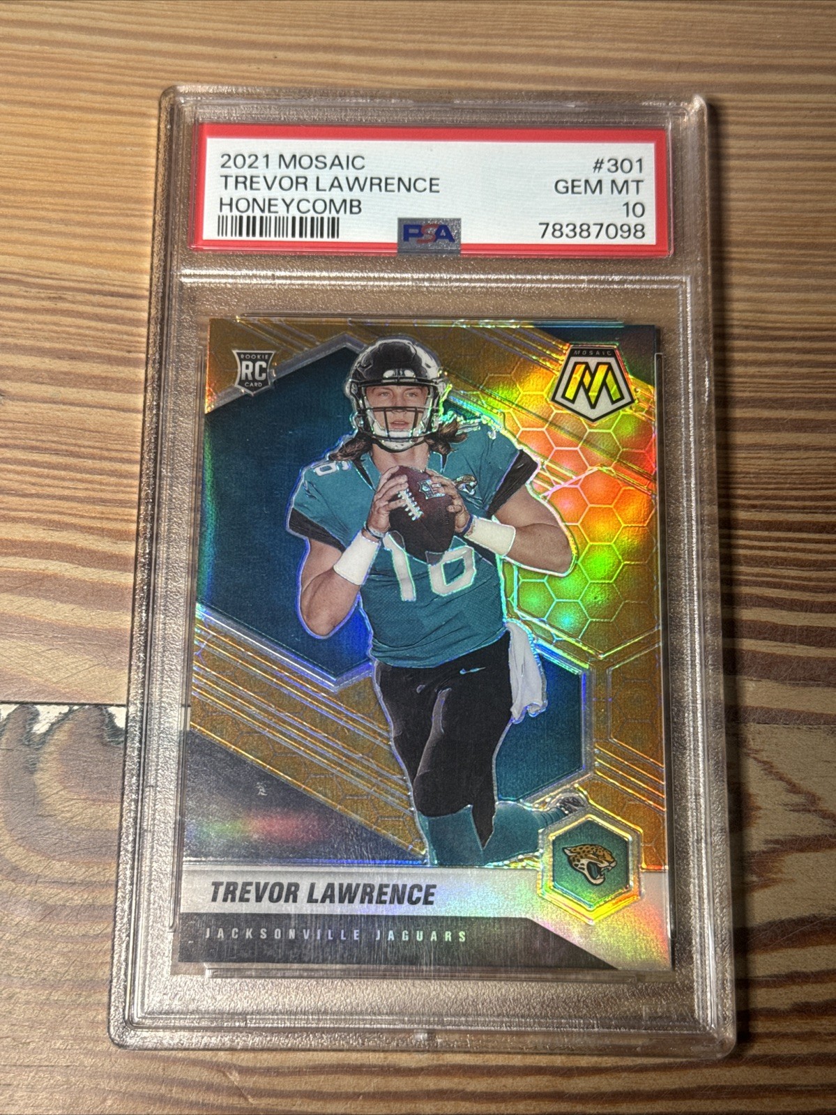 2021 Mosaic Trevor Lawrence Honeycomb Prizm PSA 10 #301