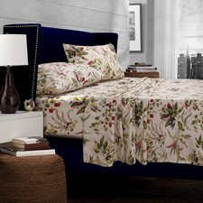 Cotton Percale Full Size Bed Sheet Set, 300 Thread Count, Extra Deep Pockets,...