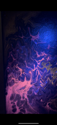 acrylic painting on canvas black light activated