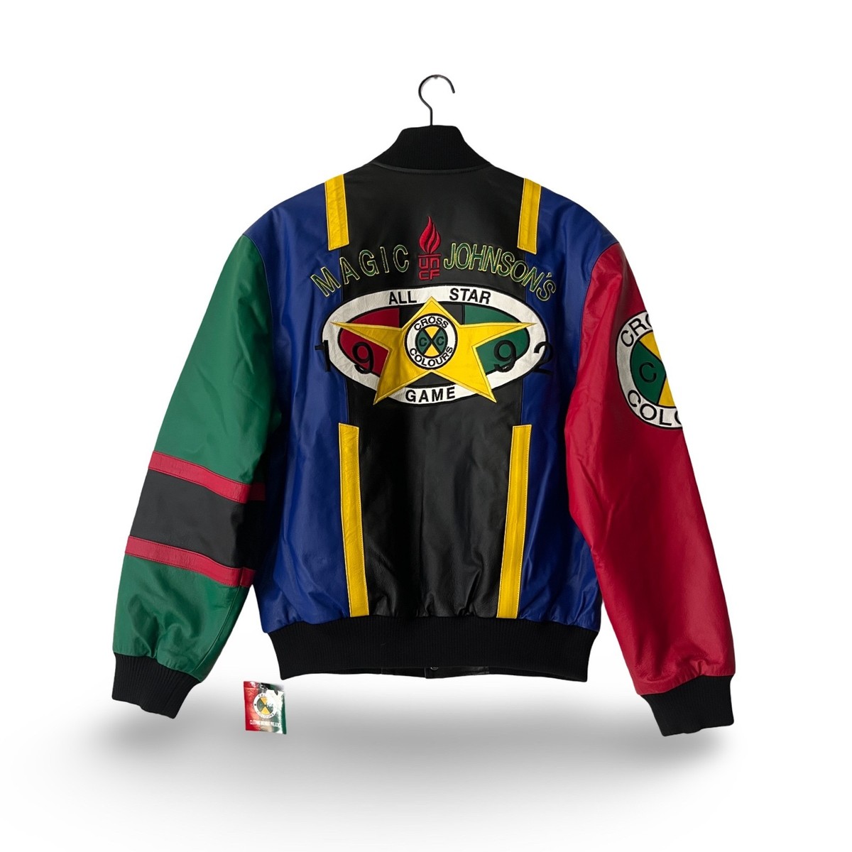 ★BROSSARDJACKET★レア色 Cross Colours Magic Johnson All Star 1992 Leather Jacket / BRAND