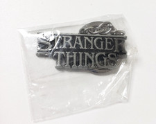 Stranger Things Logo Pewter Metal KEYCHAIN Netflix Series 2in wide