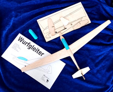 Minkaklecks 1x WURFGLEITER  38cm  Modellbausatz  Flugzeug   Holz   Segelflugzeug