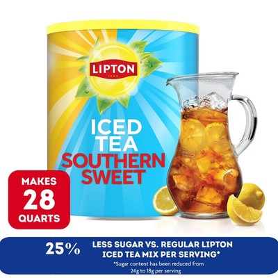 Lipton Reduced Sugar Southern Sweet Iced Tea Mix, 28 Quarts