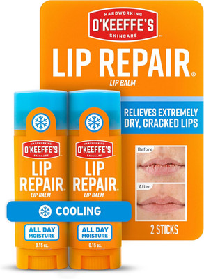Cooling Relief Lip Repair Lip Balm for Dry, Cracked Lips, Stick Pack of 2 or 4