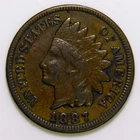 1887 Indian Head Cent Penny XF k533