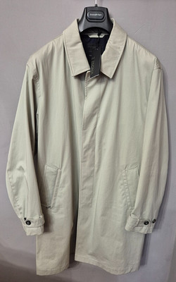 Zegna Waterproof Trench Rain Coat Grey Compact Twill Water Repellent XXL Men