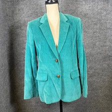 Vintage Westbound Corduroy Blazer Jacket Women S/M Teal Retro Academia Heritage