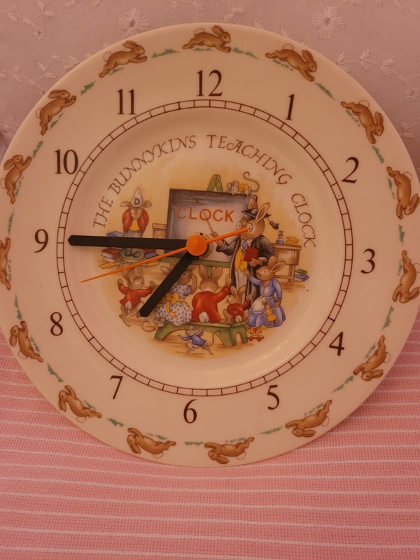 Bunnykins Nursery Teaching Clock by Royal Dalton