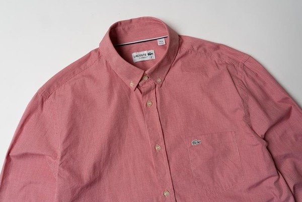 Men Lacoste Shirt Red Cotton 40 /L / 48