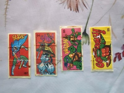 Konvolut Aufkleber Kaugummi Schildkröte Ninja Turtle Teenage Sticker Bubble Gum 