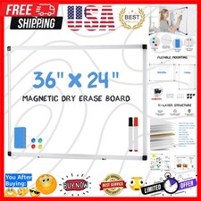 36" x 24" Magnetic Dry Erase Board for Office, Home and School Whiteboard